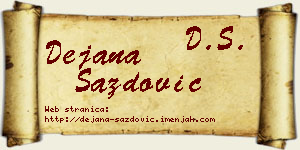 Dejana Sazdović vizit kartica